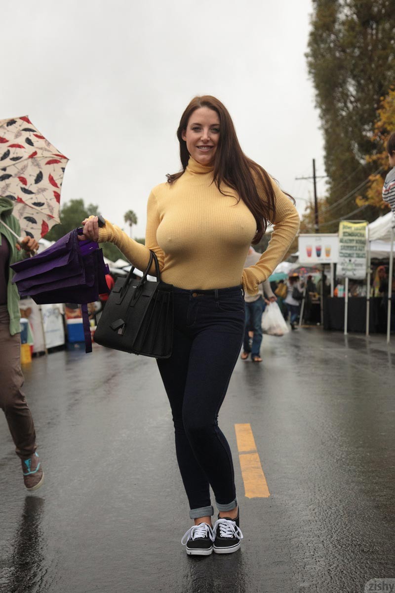 Busty Angela White In A Tight Sweater